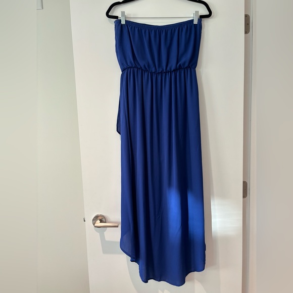 Strapless High-Lo Flowy Dress - Picture 2 of 5